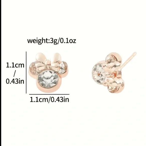 Minnie Mouse Rhinestone Earrings. New. - Picture 4 of 4
